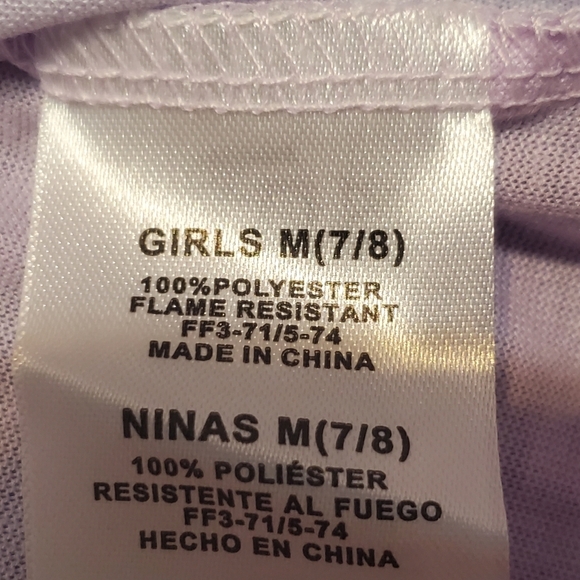 NWT Disney Princess Kids Girl's Long Sleeved Nightgown Pajamas M 7/8 - Picture 6 of 6